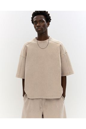 تیشرت نباتی مردانه Relaxed Pull & Bear - کد 925941007
