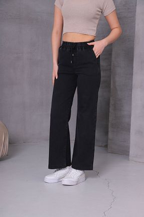 شلوار جین طوسی زنانه پاچه پهن GÜLİZİM BUTİK - کد 921367270