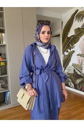 ست بالاتنه و پائین تنه حجاب بنفش زنانه رگولار Aselim Hijap Moda - کد 899823231