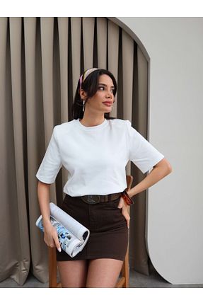 تیشرت نباتی زنانه رگولار ESRAHELVACI - کد 925732755