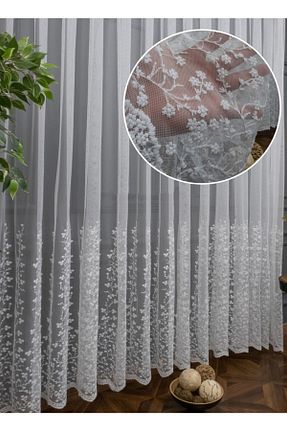پرده توری سفید ریل دار Brillant - کد 218117129