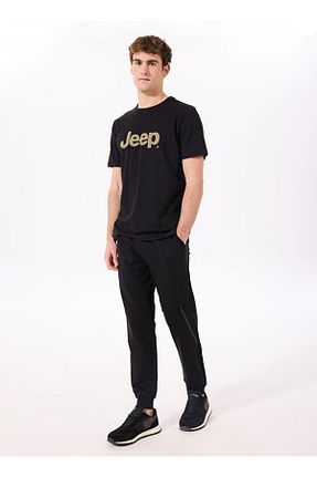 شلوار کرمگن مشکی مردانه پاچه کش دار Jeep - کد 925950559