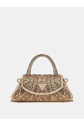 کیف دستی طلائی زنانه پلی استر Guess - کد 922379298
