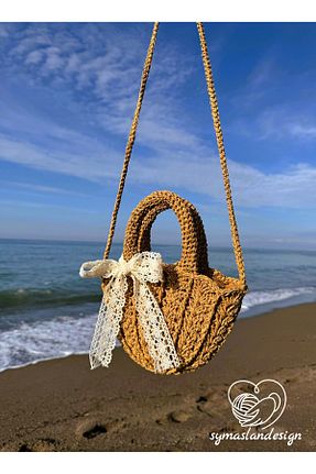 کیف دوشی بژ زنانه حصیر symaslandesign - کد 924498077