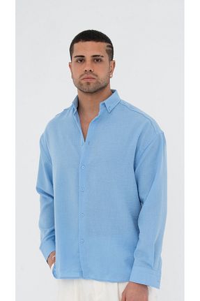 پیراهن آبی مردانه اورسایز NEXTSHOT - کد 925736954