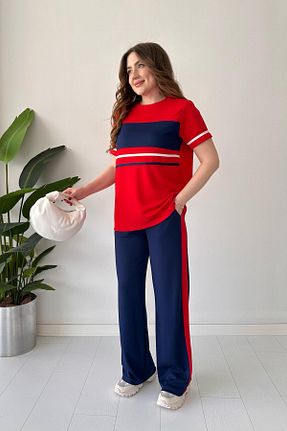 ست بالاتنه و پائین تنه قرمز زنانه بافتنی MaziButik - کد 925946606