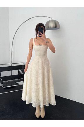 لباس بژ زنانه بافتنی Marjinal - کد 925745318