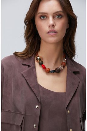 پیراهن قهوه ای زنانه رگولار Network - کد 900126691