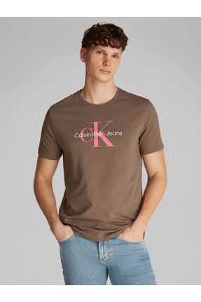 تیشرت قهوه ای مردانه رگولار Calvin Klein - کد 925751280