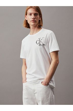 تیشرت سفید مردانه رگولار Calvin Klein - کد 818525459