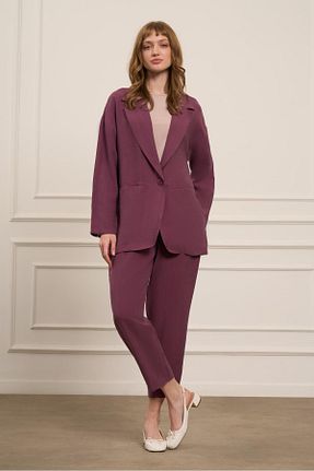 ست بالاتنه و پائین تنه بنفش زنانه بافتنی FTZ WOMEN - کد 925752188