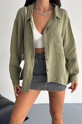 پیراهن خاکی زنانه رگولار İstangül Butik - کد 925745212