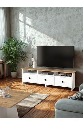 میز و پایه تلویزیون سفید Suntalam Dorpek - کد 866404600