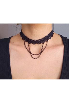 گردنبند جواهر مشکی زنانه پنبه ای BNGaksesuar - کد 860248360