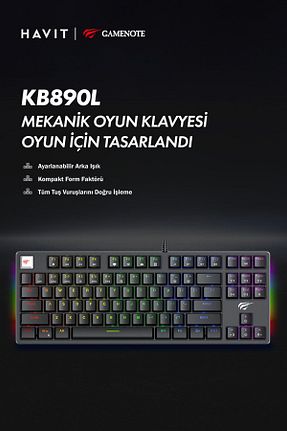 کیبورد گیمر مشکی Havit - کد 769724142
