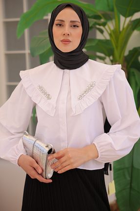 تونیک حجاب سفید بافتنی giyze - کد 925954002