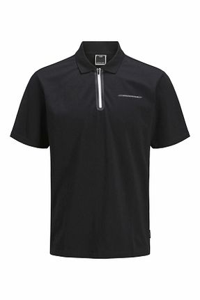 پولوشرت مشکی مردانه پنبه ای Jack & Jones - کد 925971956