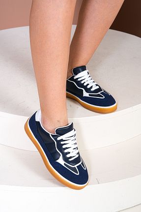 کفش اسنیکر سرمه ای زنانه بند دار wolk shoes - کد 925809255