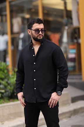 پیراهن مشکی مردانه اسلیم Newtime - کد 925986536