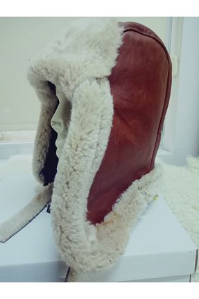 کلاه قهوه ای زنانه چرم خالص hoaryage - کد 925826498
