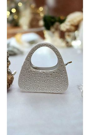 کیف مجلسی طوسی زنانه پارچه ای Butik - کد 925840042