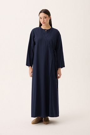 کافتان و کیمونو حجاب سرمه ای زنانه پنبه ای ZÜLAYS - کد 925842227