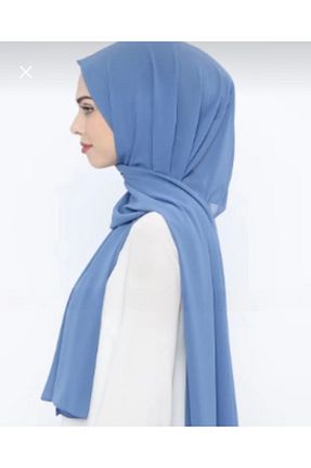 شال آبی زنانه شیفون Muensu - کد 925840205
