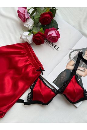 ست لباس راحتی قرمز زنانه ساده FEMYNA - کد 925856431
