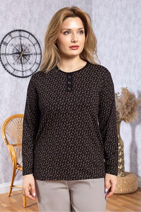 بلوز مشکی زنانه طرح دار Mutlu City - کد 925758294