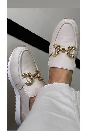 کفش کژوال بژ زنانه چرم خالص Mammamia - کد 925853057
