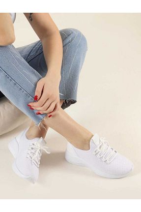 کفش اسنیکر سفید زنانه بند دار CICIKIZ - کد 925861078