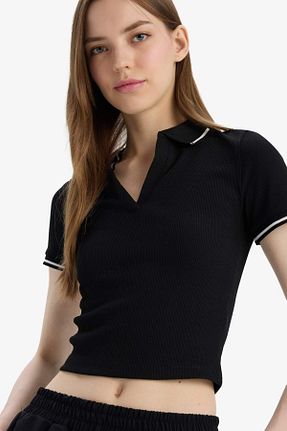 تیشرت مشکی زنانه Fitted Defacto - کد 902891612