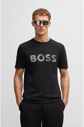 تیشرت مشکی مردانه رگولار BOSS - کد 925870779