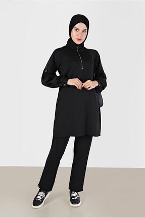 تونیک حجاب مشکی زنانه مخلوط پلی استر Alvina - کد 803518943
