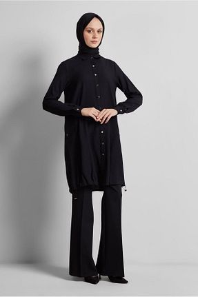 تونیک حجاب مشکی زنانه پلی استر Alvina - کد 925873704
