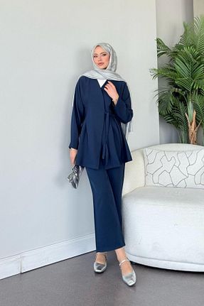 ست بالاتنه و پائین تنه حجاب سرمه ای رگولار HAZA MODA - کد 925873051