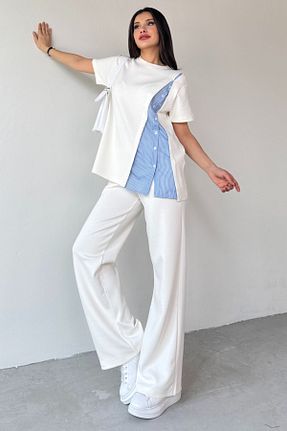 ست بالاتنه و پائین تنه نباتی زنانه رگولار Cappmoda - کد 925911005