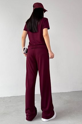 ست بالاتنه و پائین تنه زرشکی زنانه پنبه ای Cappmoda - کد 925910716