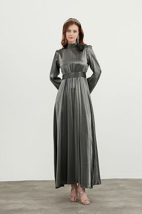 لباس مجلسی و فارغ التحصیلی طوسی زنانه بافتنی Birgül Bektaş - کد 827669110