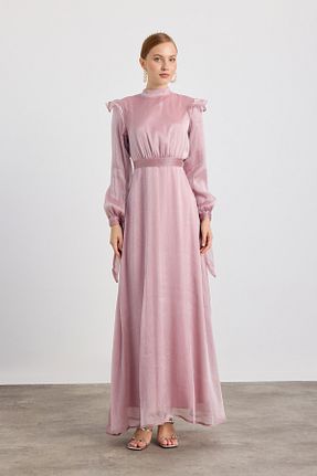 لباس مجلسی حجاب صورتی زنانه یقه دوچرخه Birgül Bektaş - کد 345612856