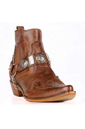 بوت / نیم بوت قهوه ای مردانه چرم خالص FootCourt - کد 31178242
