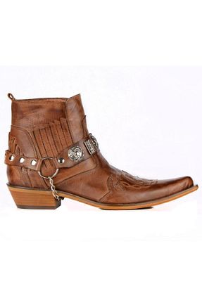 بوت / نیم بوت قهوه ای مردانه چرم خالص FootCourt - کد 31178242