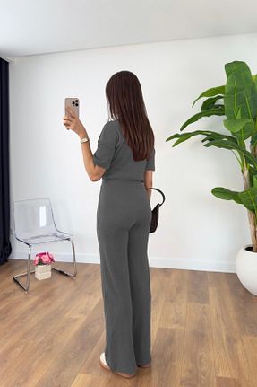 ست بالاتنه و پائین تنه طوسی زنانه بافت OKULCUBABA - کد 925927542