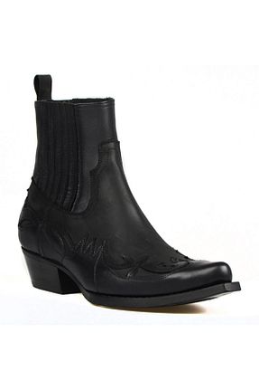 بوت / نیم بوت مشکی مردانه چرم خالص FootCourt - کد 46417211