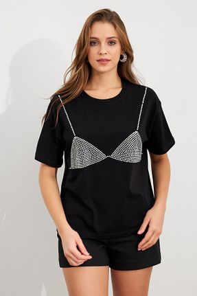 تیشرت مشکی زنانه اورسایز Cool & Sexy - کد 925937984