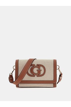 کیف دوشی بژ زنانه پلی استر Guess - کد 898101643