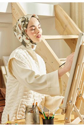 روسری خاکی پلی استر Fresh - کد 690691720