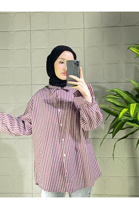 پیراهن حجاب زرشکی زنانه اورسایز MISRA GİYİM AYSEL ATEŞ - کد 925957949