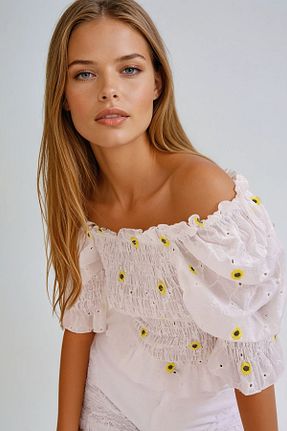 بلوز زرد زنانه رگولار VAGGON - کد 925954318