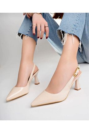 کفش پاشنه بلند کلاسیک بژ زنانه چرم لاکی ELDORADO - کد 925962183